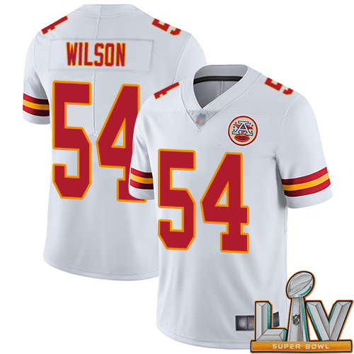 Super Bowl LV 2021 Men Kansas City Chiefs #54 Wilson Damien White Vapor Untouchable Limited Player Nike NFL Jersey